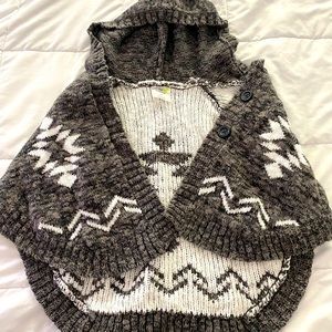 Children’s grey and white winter cape